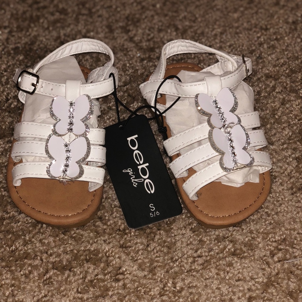 bebe White Sandals